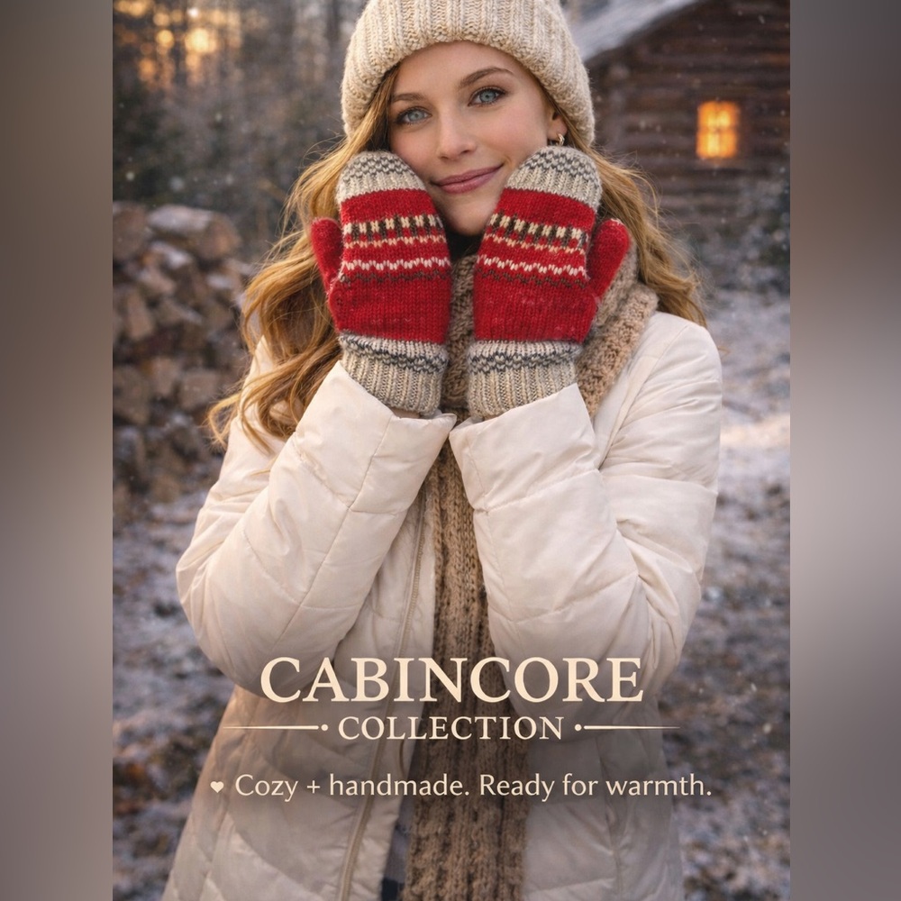 Handmade Knit Sweater Mittens